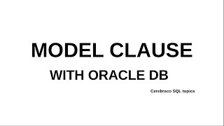 ORACLE Model Clause