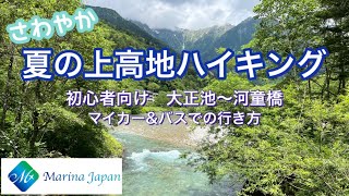 さわやか　夏の上高地ハイキング　初心者向け　大正池～河童橋　マイカー＆バスでの行き方