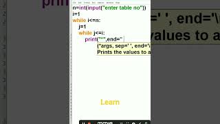 pattern in python// WHILE Loop// IF CONDITIONS//STAR//ADVANCED CORDING