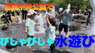 【遊ぶシリーズ】花園中央公園で水遊び