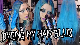 Dyeing My Hair BLUE with Arctic Fox Poseidon \u0026 Aquamarine Hair Dye