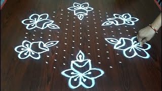 Diwali Rangoli : 15x8 middle dots | Easy deepavali Kolam | Pandaga Muggulu/Daily Rangoli/ Rangoli