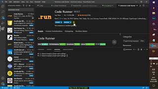 How to run javascript file in vscode on windows - Code runner extension to run python, js, ts
