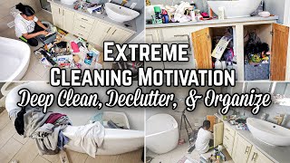 Deep Clean, Declutter, & Organize With Me | Cleaning My Bathroom | Extreme Motivation | Actual Mess
