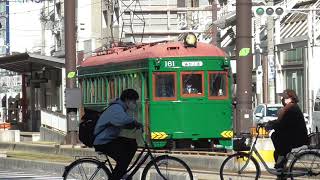 【阪堺電車】モ161形国内現役最古のチンチン電車　上町線阿倍野駅　あびこ道駅行き