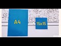 How to convert an A4 size paper into 15x15cm paper ll