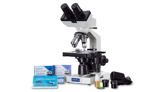 Awarded 2018 Best Compound Microscope OMAX 40X 2000X Lab LED Binocular Microscope with Double Laye
