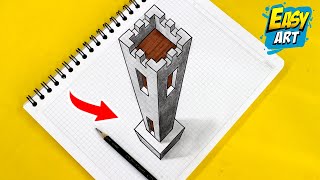 ✅ Dibujos 3D - Como Dibujar un Castillo 3D - How to Draw 3D CASTLE - Como Desenhar um CASTELO 3D