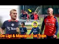 De Ligt & Mazraoui: Spotted at Man United training with the Man United squad after their arrivals,