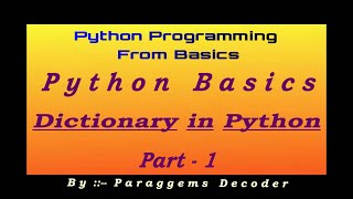 Dictionary in Python part 1 | Python Tutorial | What is Dictionary| Methods in Dictionary