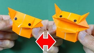 動く折り紙「パックンきつね」Action Origami \