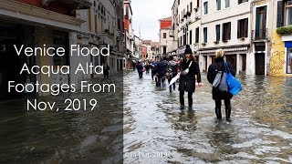 Venice Flooding (Historical Acqua Alta) - Tourist's View , Nov 2019 [4K HD]