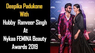 Deepika Padukone With Hubby  Ranveer Singh At Nykaa FEMINA Beauty Awards 2019