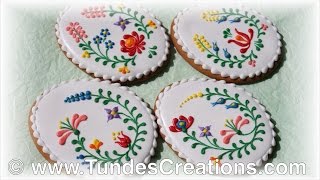 Easter egg cookies with Hungarian folk art flowers