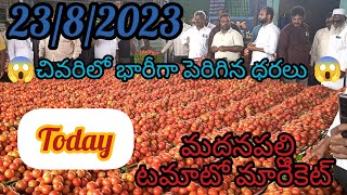 #madanapalli #23/8/2023  #tamotoprices🍅🍅🍅 చివరిగా టాప్ ధరలు  #today top rates #today #viralvideo