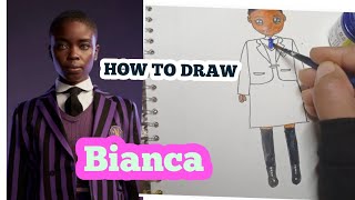 How to draw BIANCA /WEDNESDAY series/NETFLIX SERIES #bianca #wednesday #howtodraw