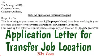 Application Letter for Transfer Job Location - Job Transfer Request Letter