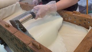 How to Make Tofu Skin in The Traditional Way  /手工豆腐皮,千張干豆腐製作達人-Taiwan Street Food