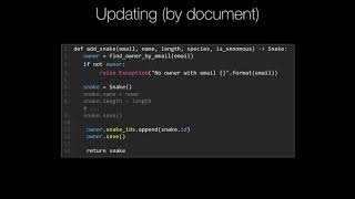 MongoDB and Python Quickstart (20/21): Concept: Updating via whole documents