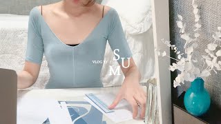 VLOG｜집 꾸미기 일상 브이로그. 흰색 락카 하나로 인테리어 소품 만들기 (그릇 언박싱 / 초간단 유부초밥 / 구독자 이벤트 당첨 / 직장인 브이로그 일상)