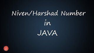 Niven/Harshad Number in JAVA