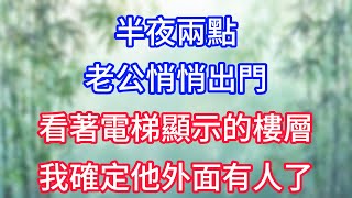 半夜兩點，老公悄悄出門，看著電梯顯示的樓層，我確定他外面有人了。