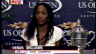Venus Williams 2001 US Open final - post-match interview