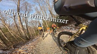 off-road winter mixer with friends -- gravel riding in Chester, CT