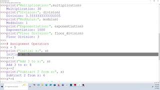 Lesson 3: Python Operators (Arithmetic, Assignment and Comparison Operations)