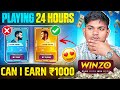 I PLAYED 24 HOURS IN WINZO WORLD WAR😳 CAN I EARN ₹1000 ? how to get free diamonds in free fire