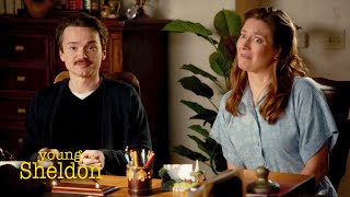Mary Gets Flustered at Spending the Night with Pastor Rob | Young Sheldon