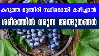 കറുത്ത മുന്തിരി ദിവസവും കഴിച്ചാൽ കാൻസർ മുതൽ അനവധി രോഗങ്ങൾക്ക് പ്രധിവിധിയാണ്. അവസാനം വരെ കേൾക്കുക