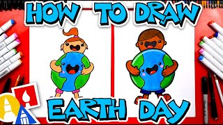 How To Draw A Person Hugging The Earth - Earth Day