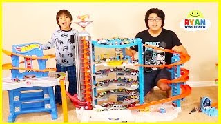 Ryan's Biggest Hot Wheels Collection Playset and Super Ultimate Garage Cars!!!