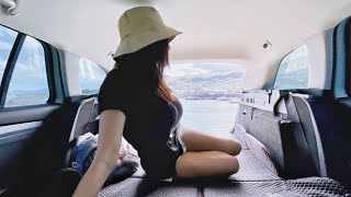 ⛱️Relaxing car camping in the sea | relaxation | solo travel | stress relief