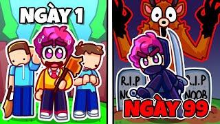 Hiha gánh 4 NOOB 99 NGÀY TRONG RỪNG trong Roblox 🤣🤩