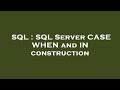 SQL : SQL Server CASE WHEN and IN construction