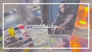 〔開封動画〕HUNTER×HUNTERグッズ開封⌇フィギュアたくさん🎀缶バッジ，アクキー，ポストカードなども💭