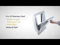 Trash Chute Doors 24 x 24 Stainless Steel - Midland Style M Series Bottom Hinged UL Fire Rated