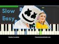 Marshmello & Anne Marie Friends Slow, Easy Piano Tutorial