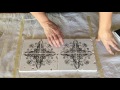 diy vintage tile using iod stamps