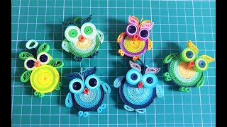 How to make an OWL with Quilling strips - Paper OWL - Quilling OWL