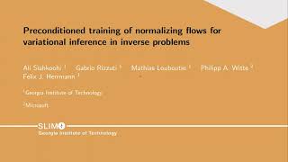 Preconditioned training of normalizing flows for variational inference in inverse problems