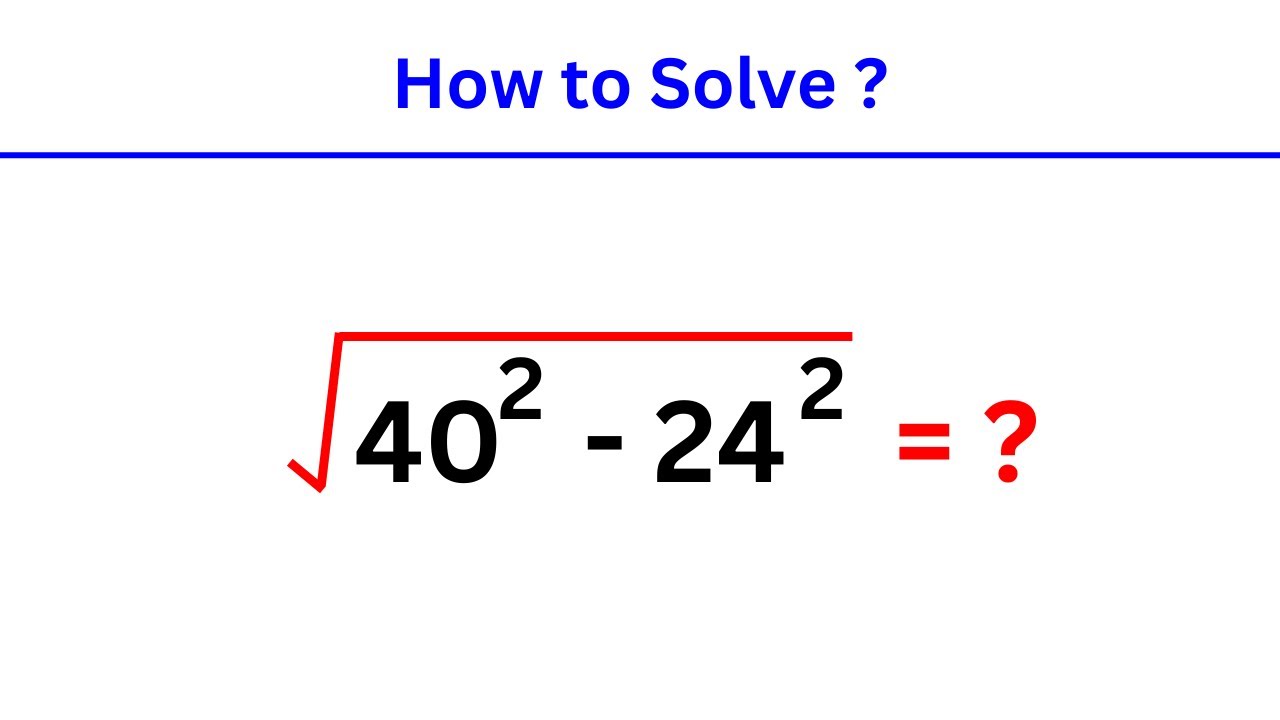 A Nice Square Root Problem Algebra Youtube