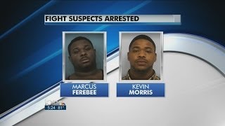 Two jailed in downtown brawl caught on camera