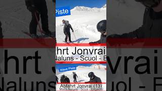 Abfahrt Jonvrai (13) blaue Piste - Motta Naluns - Scuol in der Schweiz