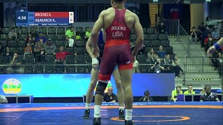 Qual. FS - 79 kg: A. BROOKS (USA) v. A. ABAKAROV (AZE)