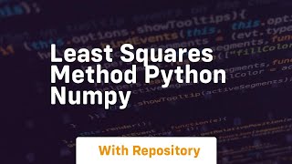 least squares method python numpy