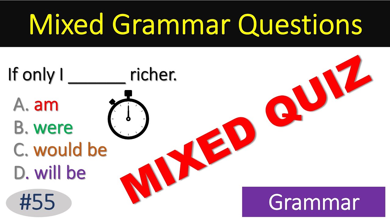 Grammar Quiz: 40 Questions Level Test- Intermediate | Mixed Grammar ...