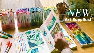 New Art Supplies! ⭐️ acrylic markers & sketchbook tour 📒🖍️